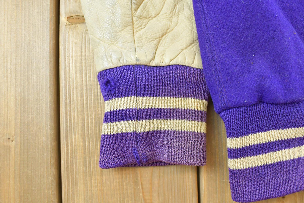 Vintage 1960s King-O Shea Wisconsin Purple Leather Wool Collegiate Varsity Jacket Men's S