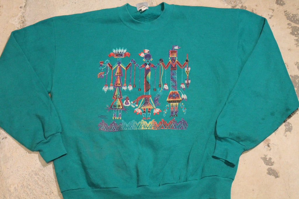 Vintage 1990s Native American Art Graphic Crewneck