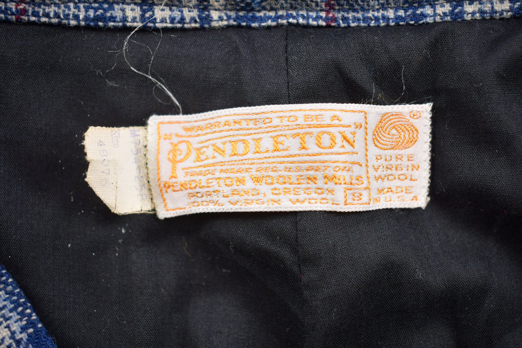Vintage 1980s Pendleton Virgin Wool Plaid Trousers Size 24 x 27