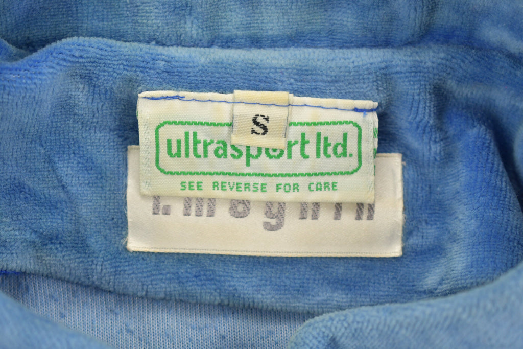 Vintage 1980's Ultrasport Blue Zip Up Velour Jacket