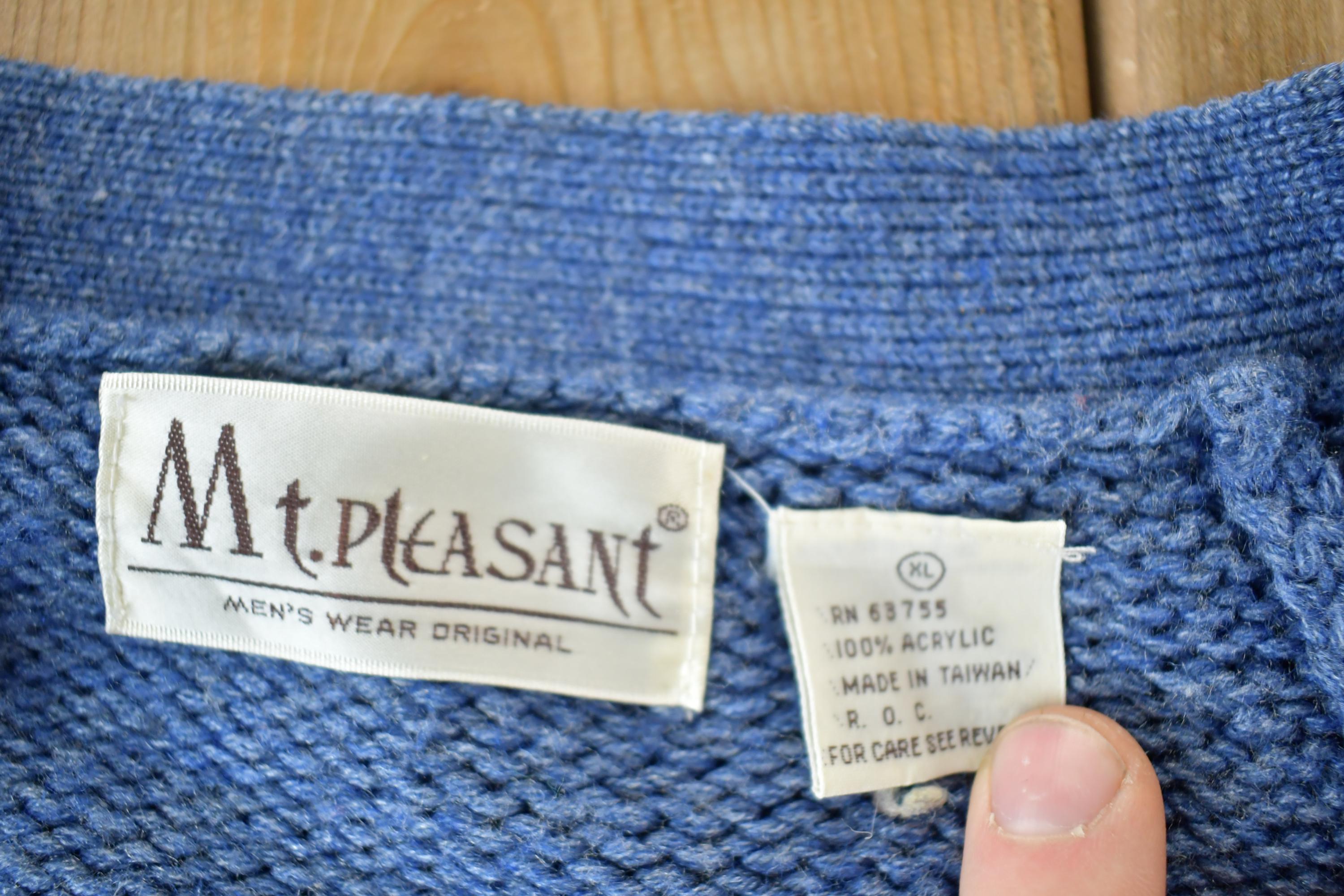 Vintage 1990s Mt Pleasant Knit Cardigan Cable Knit Sweater