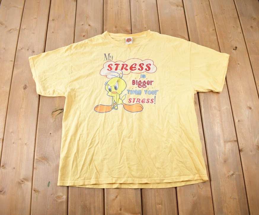 Vintage 1990s Looney Tunes Tweety Bird Funny Graphic T Shirt Size XL