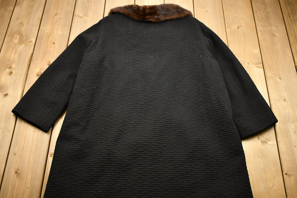 Vintage 1960s Fortsman Full Length Fur Collar Coat