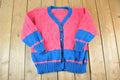 Vintage 1990s Neon Cable Knit Perfect Mild Distress Cardigan Sweater Made In USA