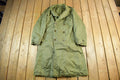 Vintage WW2 Military Button Up Trench Coat Long Medium