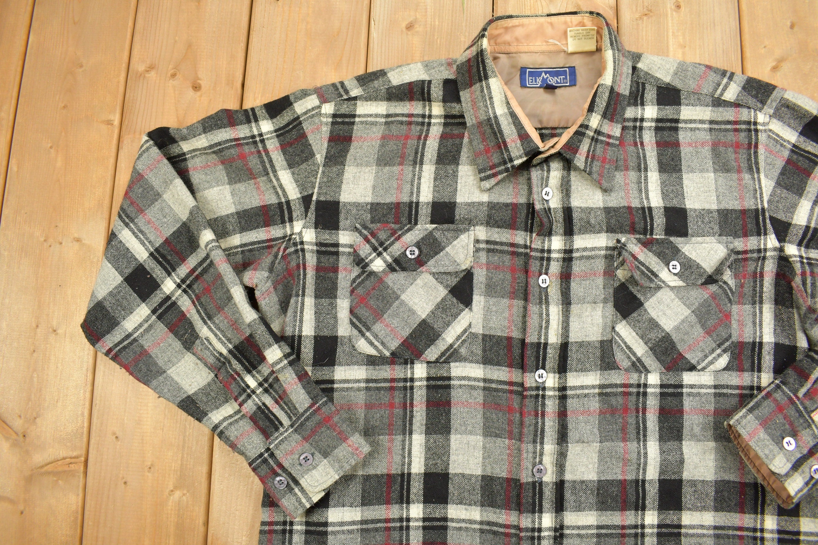 Vintage 1990s Elk Mont Plaid Button Up Shirt