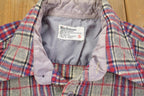Vintage 1980s Richman Brothers Wool Plaid Flannel Button Up Shirt
