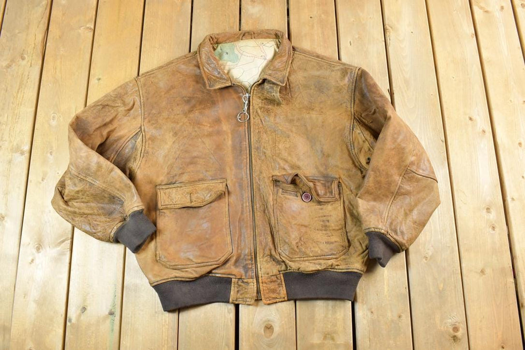 Vintage 1970's Aviator Leather Jacket