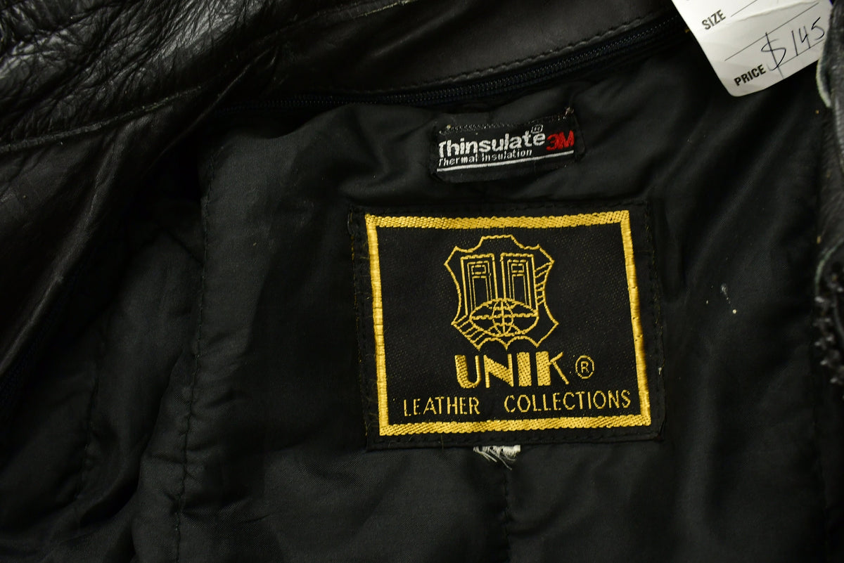 Vintage 1990s Unik Leather Collection Womens Motorcycle Jacket