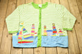 Vintage 1990s The Quacker Factory Striped Cardigan  90s Cardigan  Vintage Boat Graphic  Outdoor  Winter Sweater
