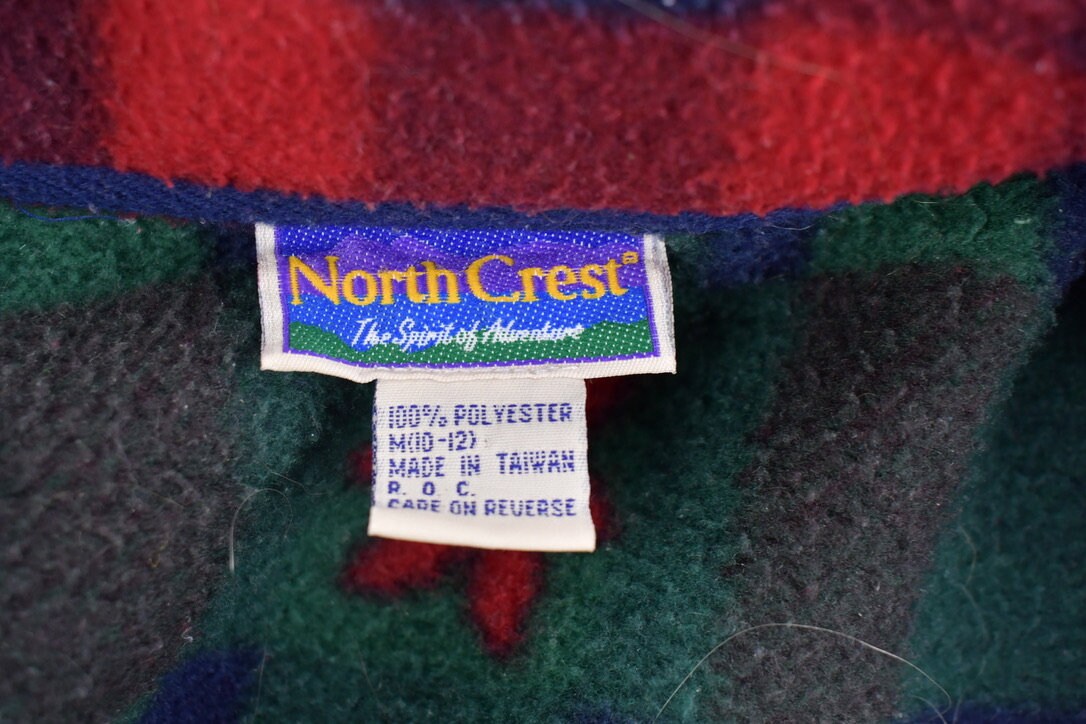 Vintage 1990s North Crest Plaid Fleece Sweater