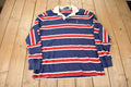 Vintage 1990s Polo By Ralph Lauren Embroidered Small Pony Striped Rugby Sweater Size Large