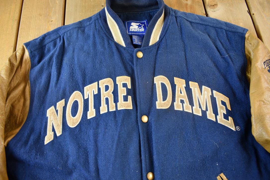 Vintage 1990s University of Notre Dame Collegiate Varsity Jacket