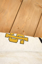 Vintage 1990s Fleece Tech St Ignace Saints University Tie Up Crewneck Sweater Men's XL