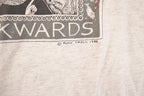 Vintage 1988 Bass Awkward Comedy Fishing Graphic Print Souvenir T-Shirt Men's L