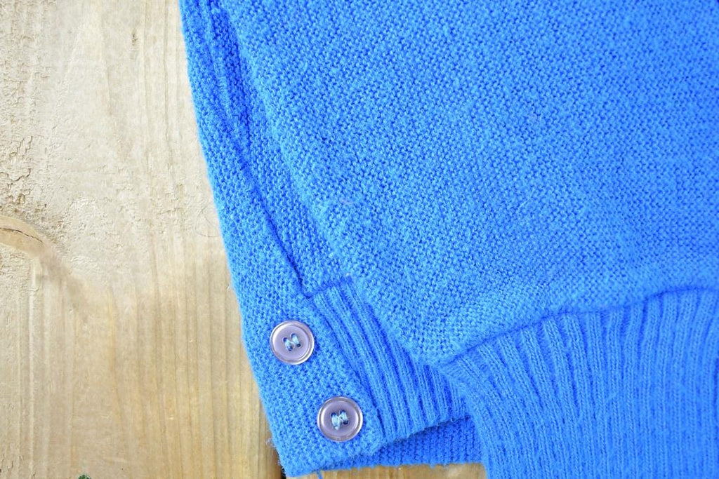Vintage 1970s Fargo Knit Perfect Mild Distress Cardigan Sweater Made In USA