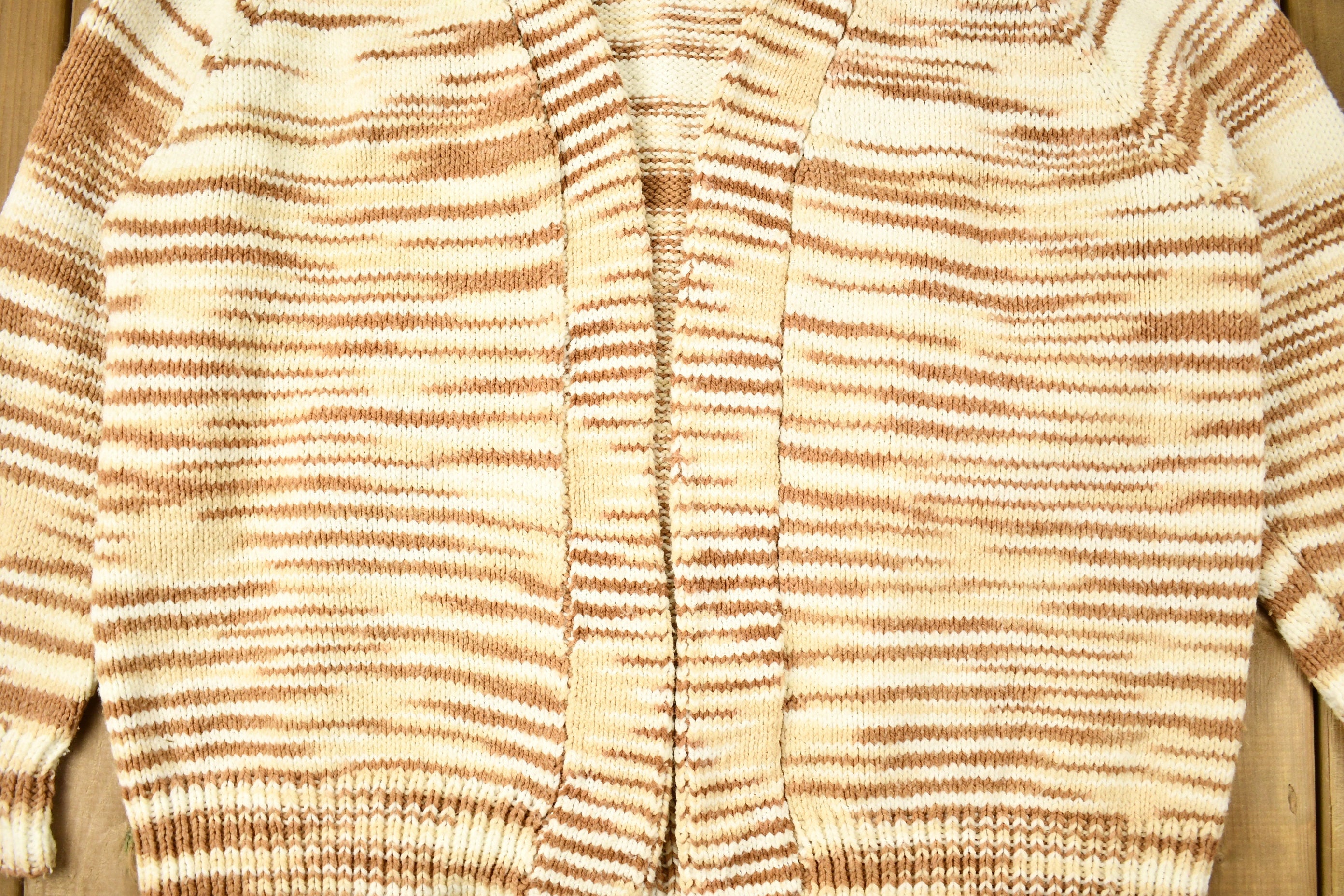 Vintage 1960s Striped Shall Cardigan Sweater
