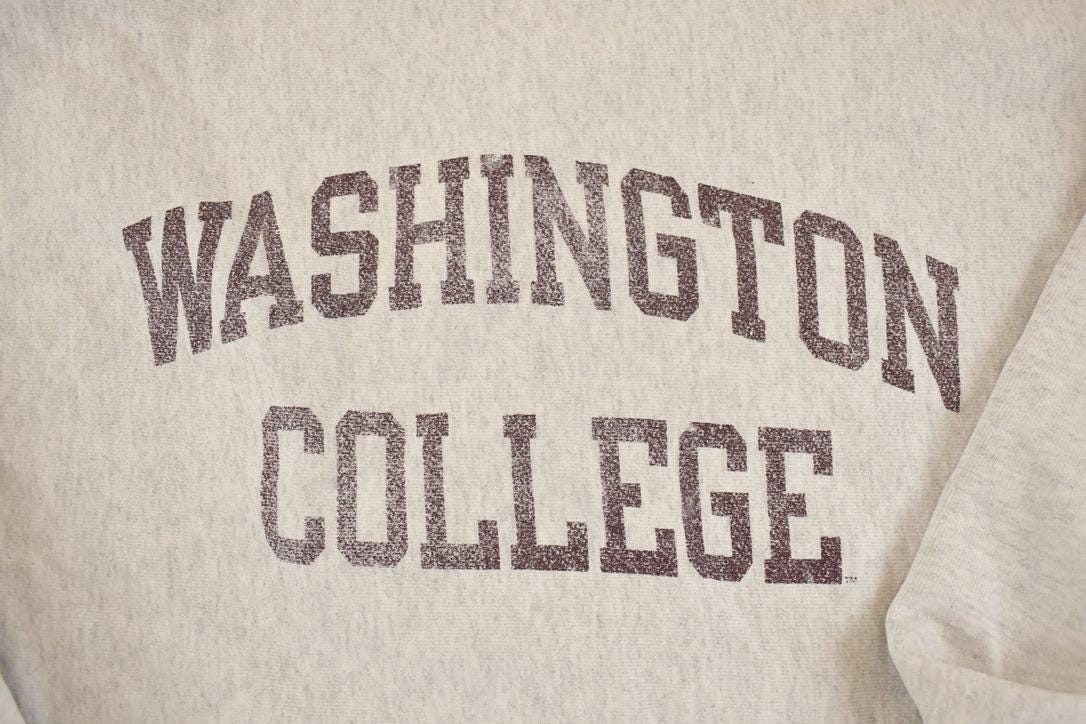 Vintage Y2K Washington College Champion Reverse Weave Sweatshirt Men's M / 2000s Heavyweight Sweater / 2000s Cross Grain