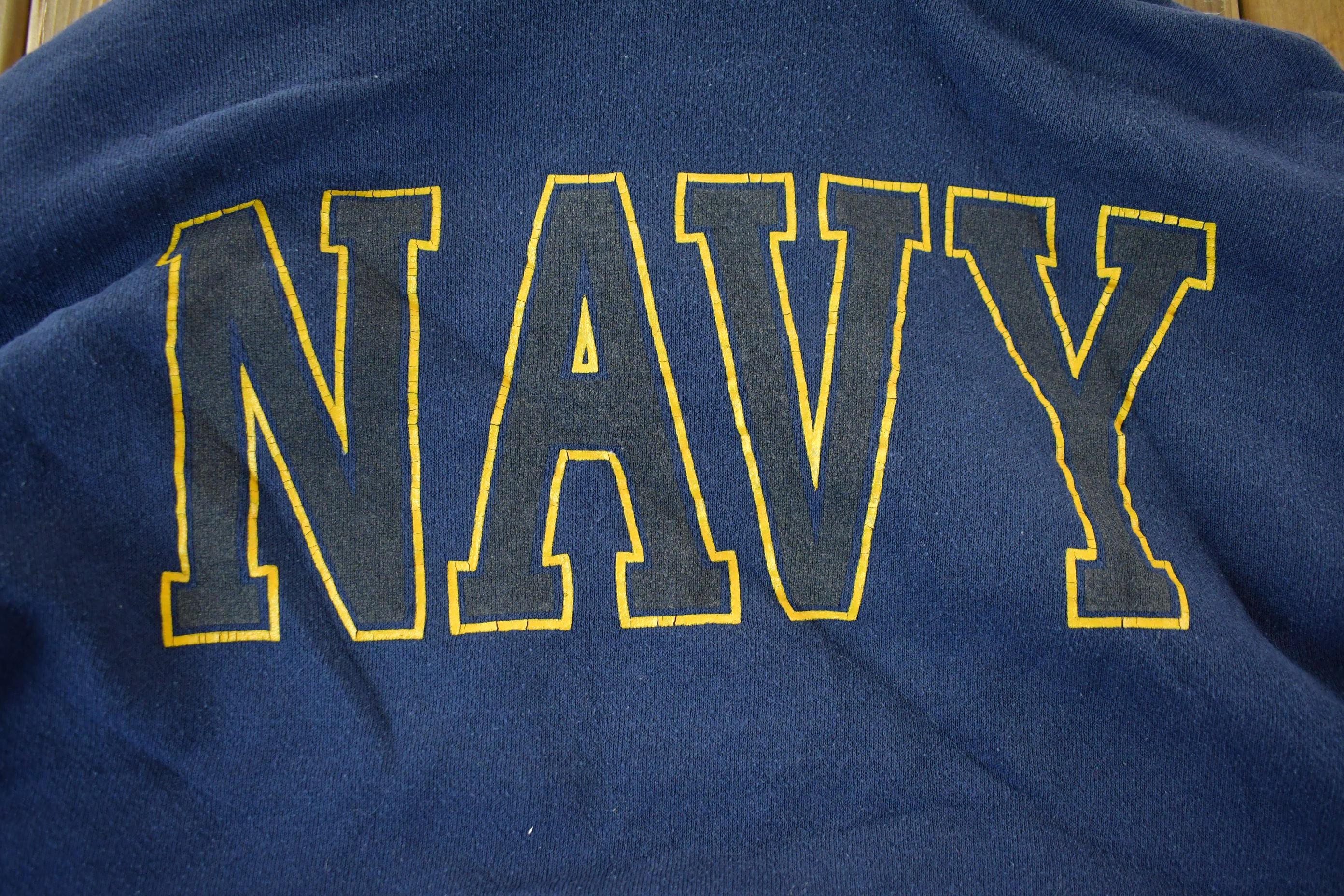Vintage Navy Military Hoodie