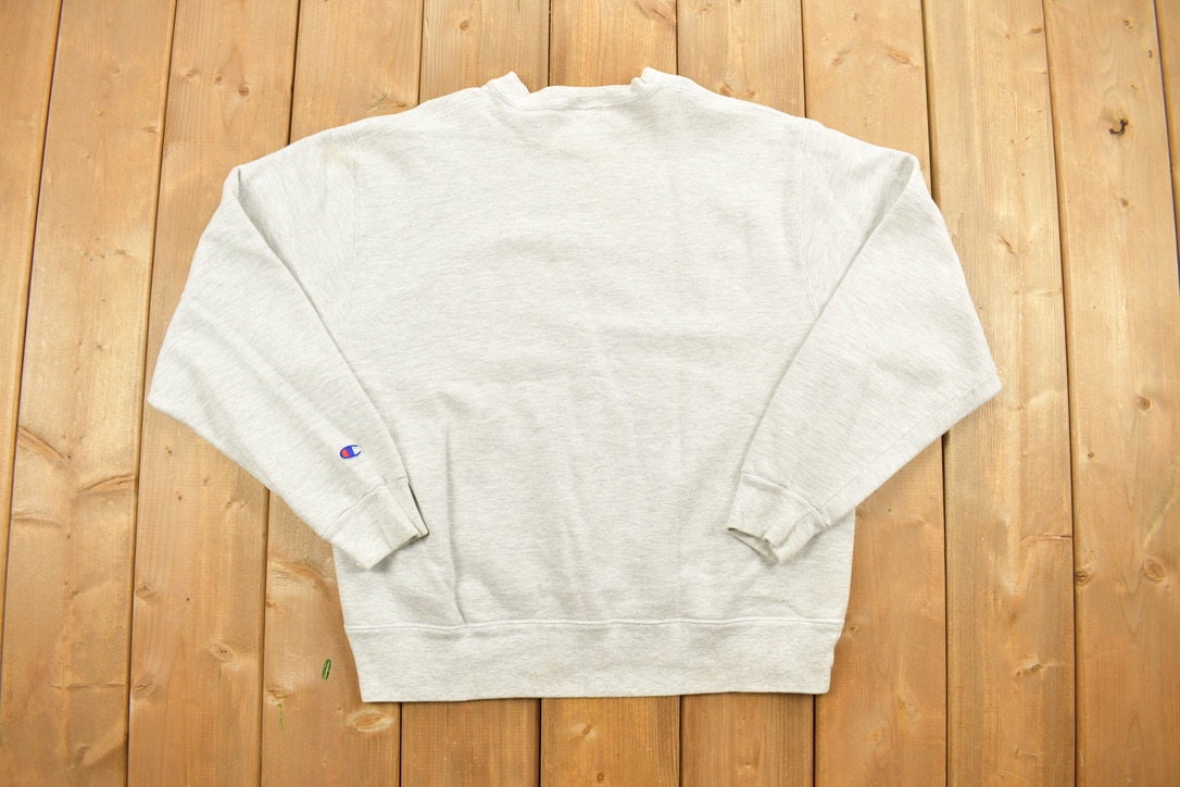 Vintage 1990s Champion Blank Grey Crewneck Sweatshirt