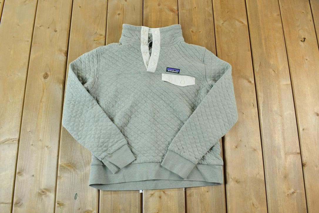 Vintage 1990s Patagonia Quilted Quarter Button Crewneck Sweatshirt