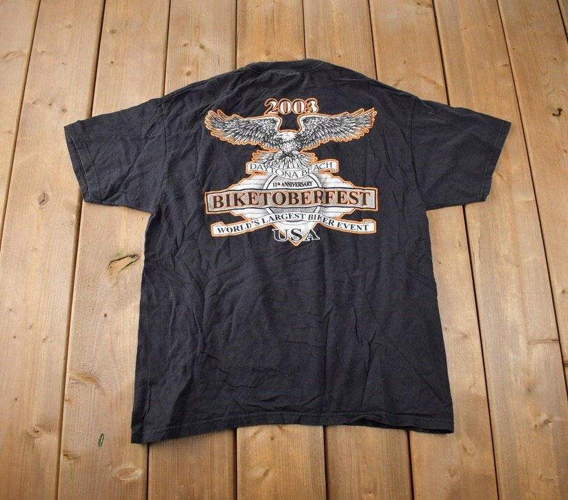 Vintage 2003 Biketoberfest Daytona Beach Souvenir Travel T Shirt Size L