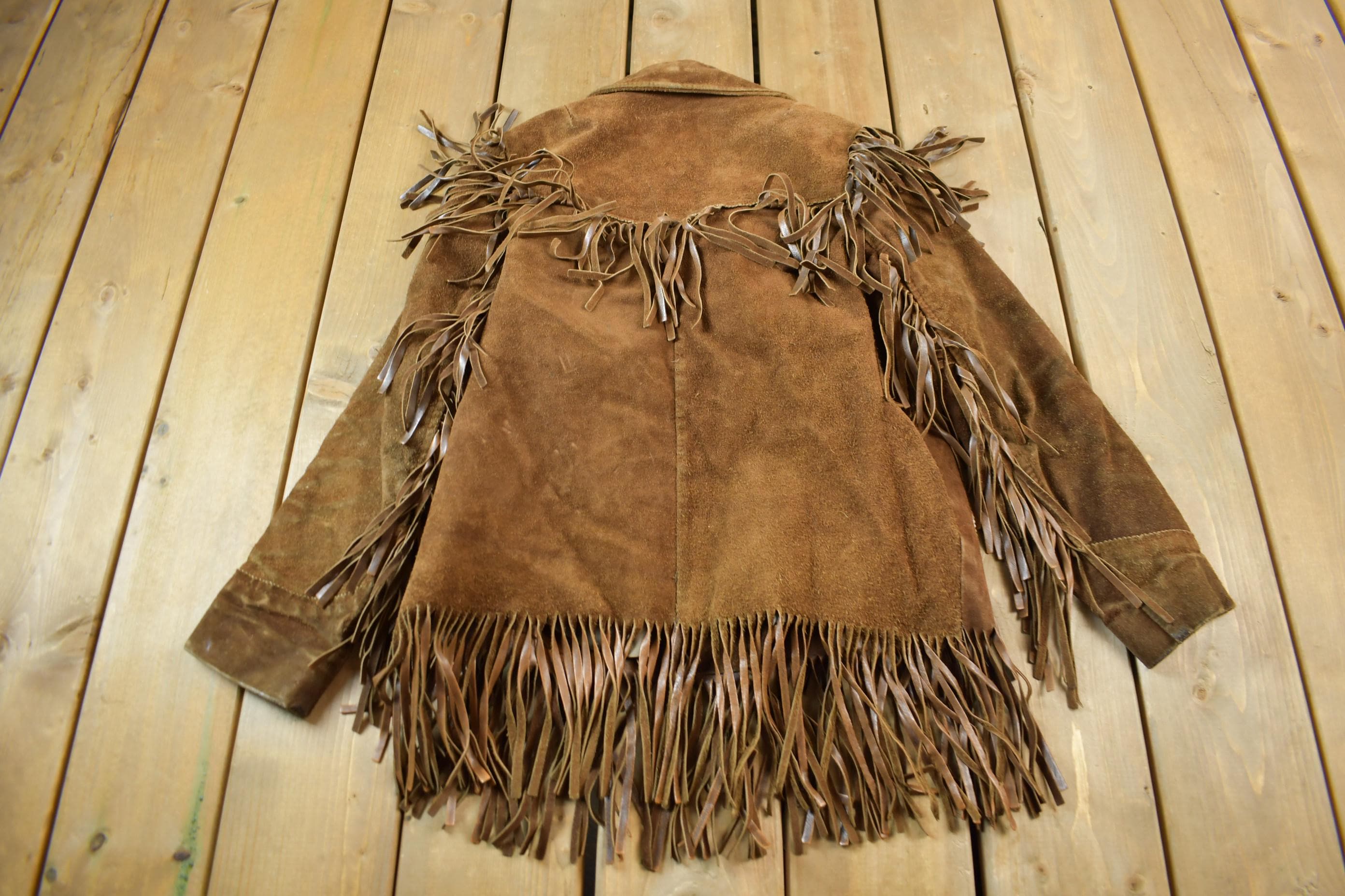 Vintage 1950s Grenadier Exclusive Sportswear Brown Suede Fringe Jacket
