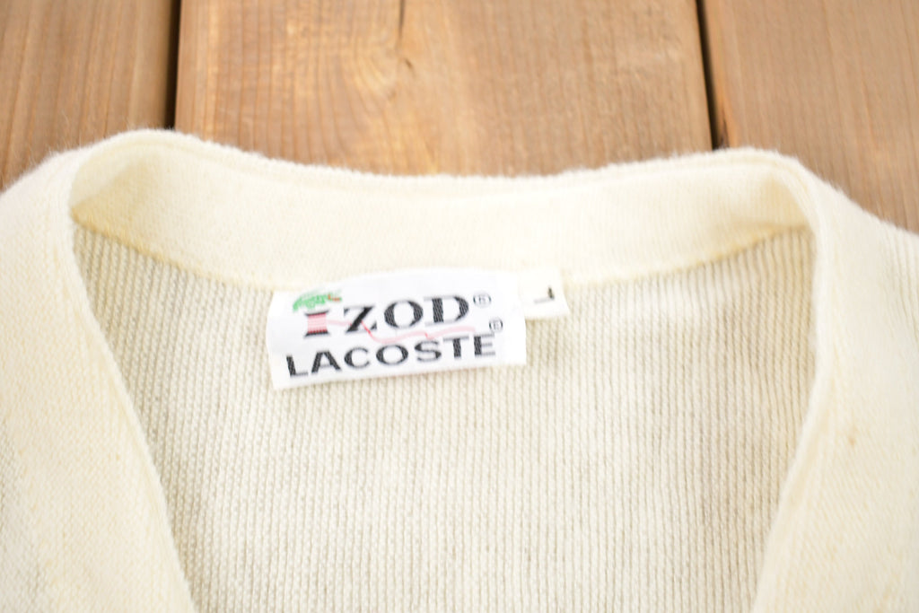 Vintage 1980s Izod Lacoste Knitted Cardigan Sweater