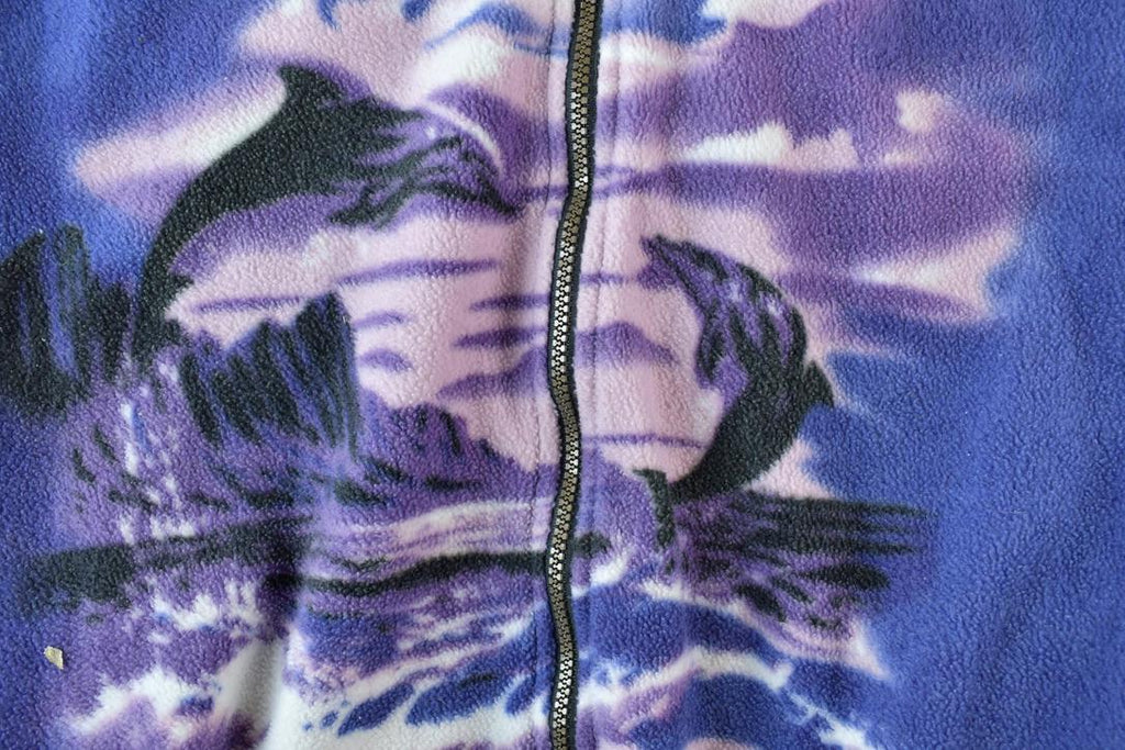 Vintage 1990s Dolphins Canadian Wildlife Fleece Outdoorsman Sweater