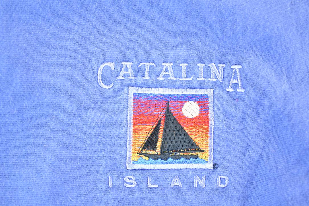 Vintage 1990s Catalina Island Quarter Button Crewneck Sweatshirt Mens XL