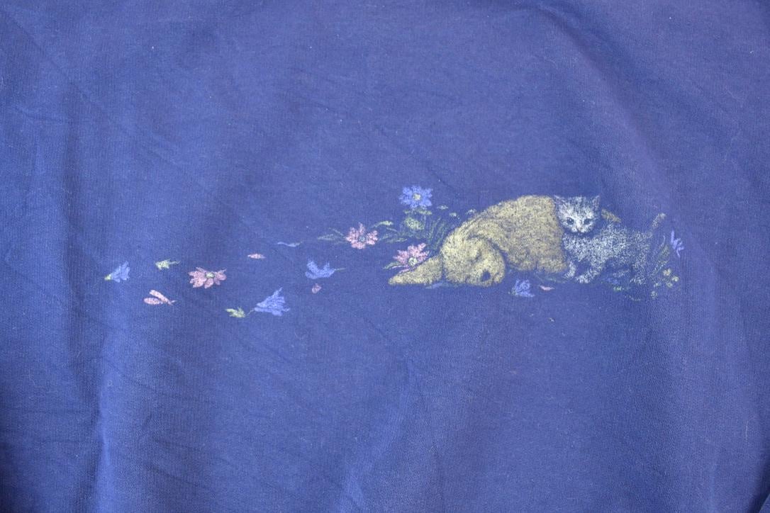 Vintage 1990s Northern Reflections Cute Puppy Outdoorsman Crewneck Sweatshirt