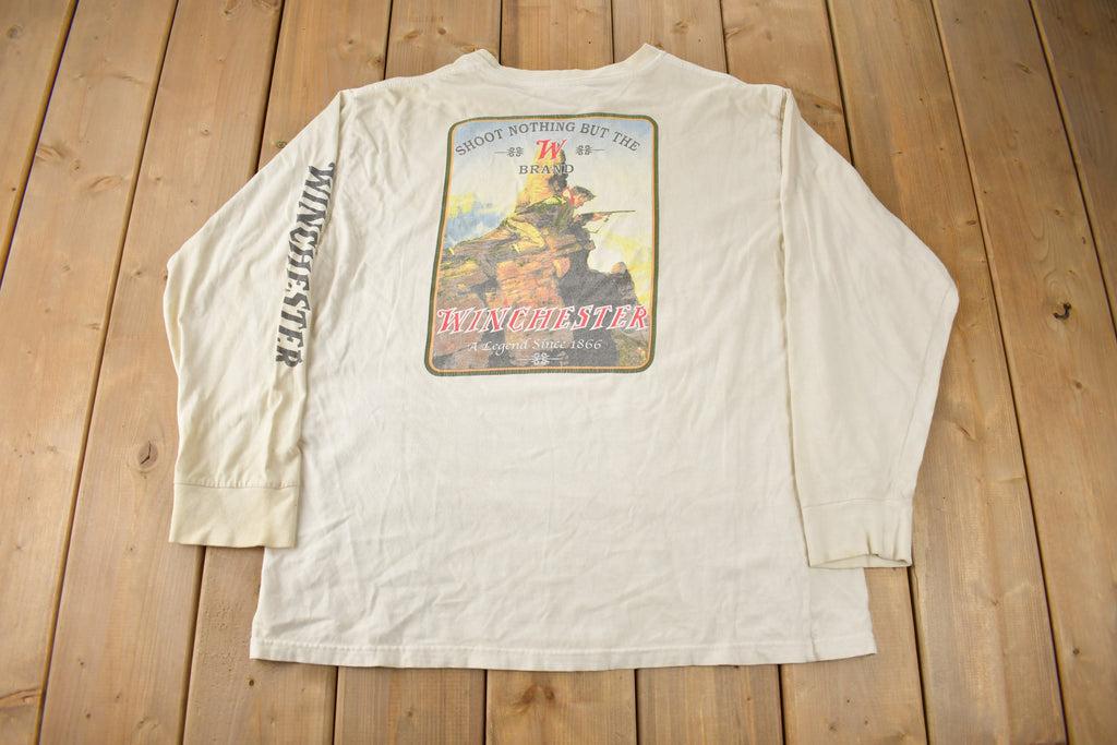 Vintage 1990s Winchester Shoot Nothing But The Brand Long Sleeve Graphic T Shirt