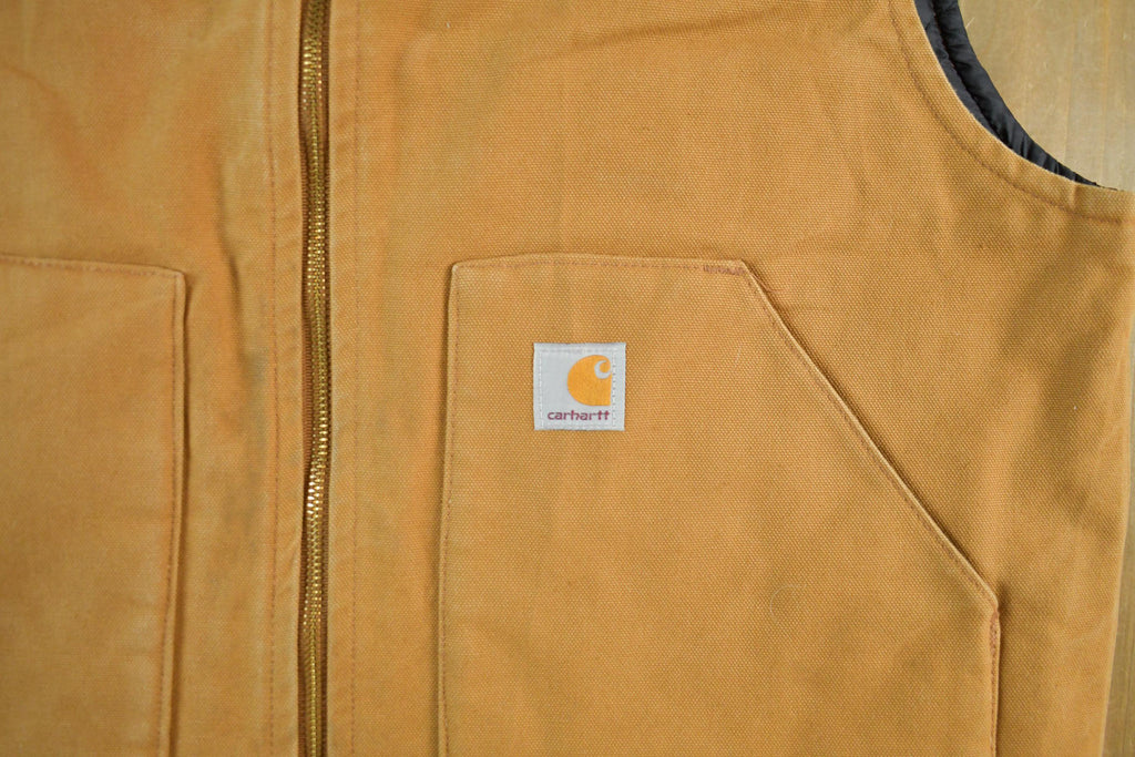 Vintage 1990s Carhartt Quilt Lined Jacket Vest Mens Large