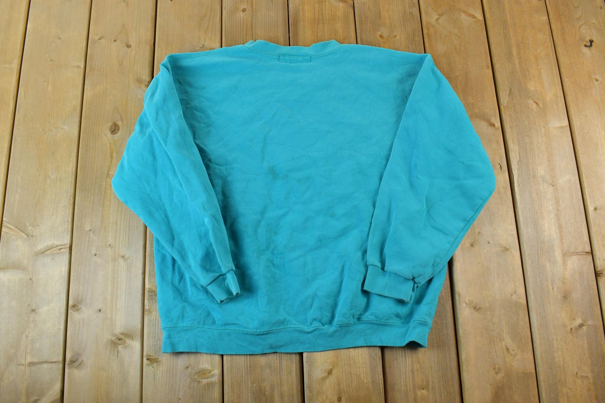 Vintage 1990s Ralph Lauren Teal Boxy Crewneck Sweatshirt