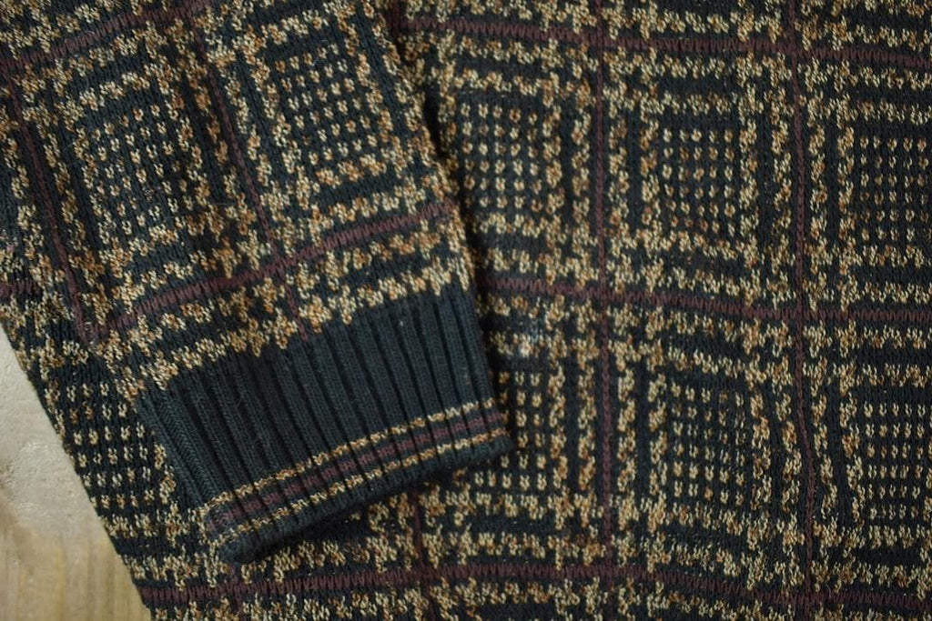 Vintage 1990s Natural Issue Knit Abstract Pattern Crewneck Sweater