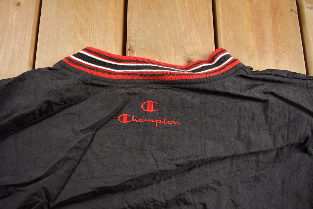 Vintage 1990s Champion Wisconsin Logo Windbreaker Jacket