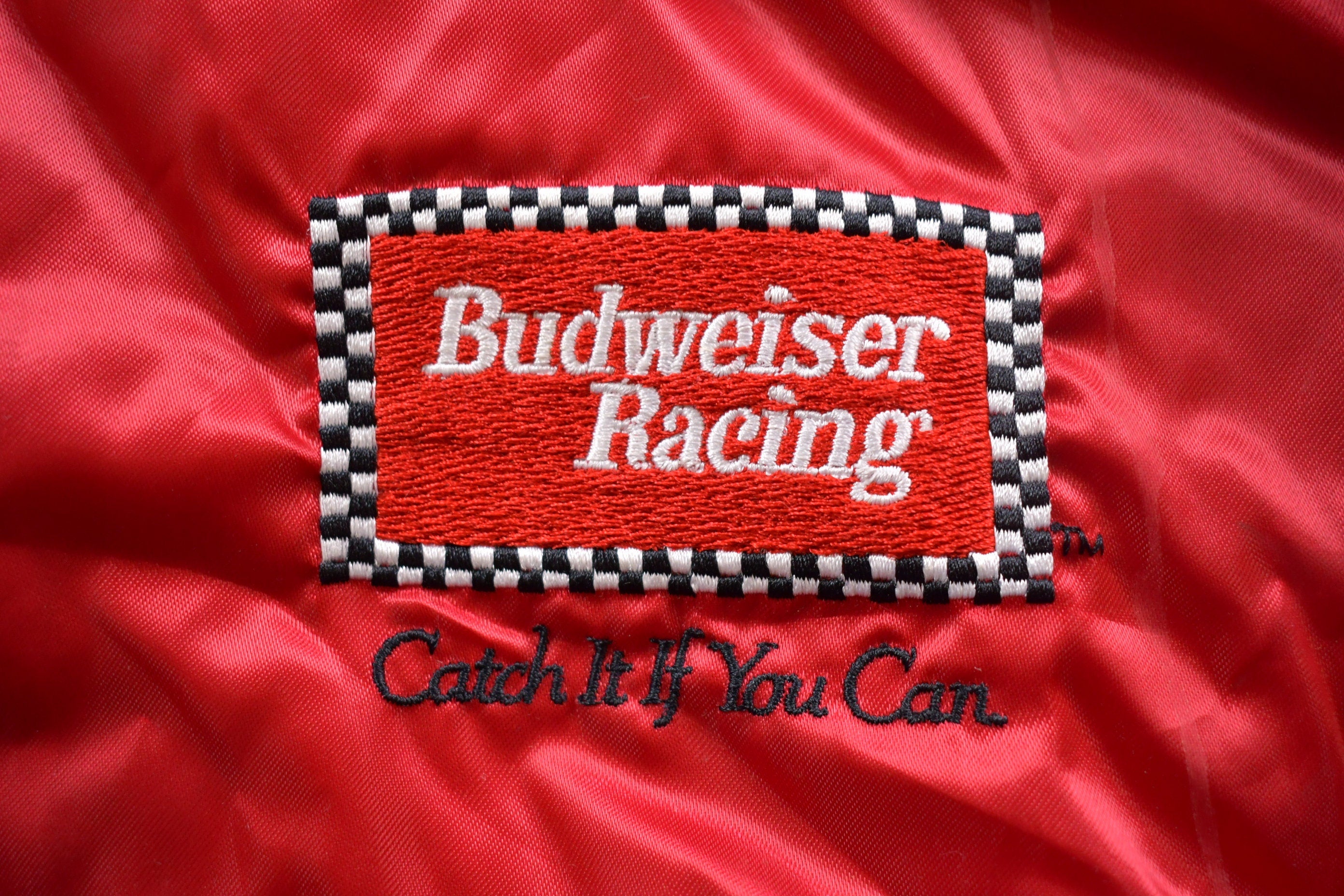 Vintage 1980s Bill Eliott Satin Racing Bomber