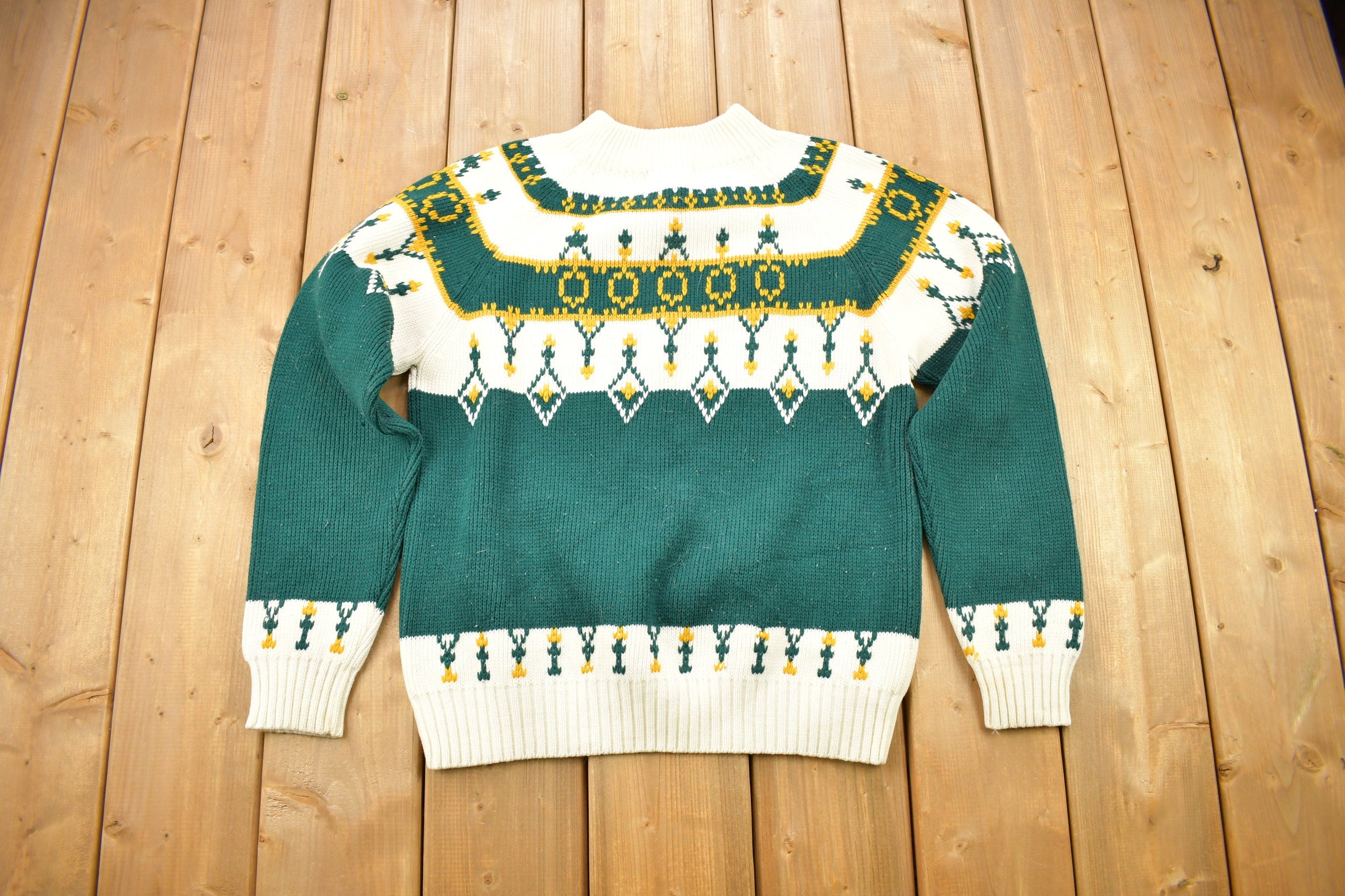 Vintage 1970s JC Penney Nordic Knit Sweater Apres Ski