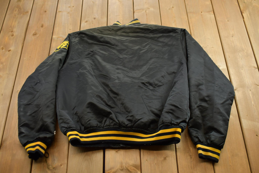Vintage 1990s Iowa Hawkeyes NCAA Collegiate Satin Bomber Jacket