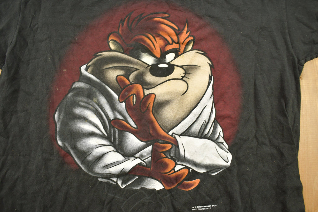 Vintage 1997 Samurai Taz Looney Tunes Cartoon T-Shirt