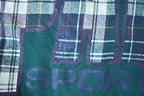Vintage 1990s Paris Sport Club Plaid Letter Crewneck Sweatshirt