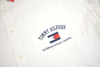 Vintage 1990s Tommy Hilfiger International Games Flag Patch Button Up Shirt  1990s Button Up  Vintage Tommy  90s Style