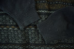 Vintage 1990s Boulevard Club Knit Abstract Pattern Collared Sweater