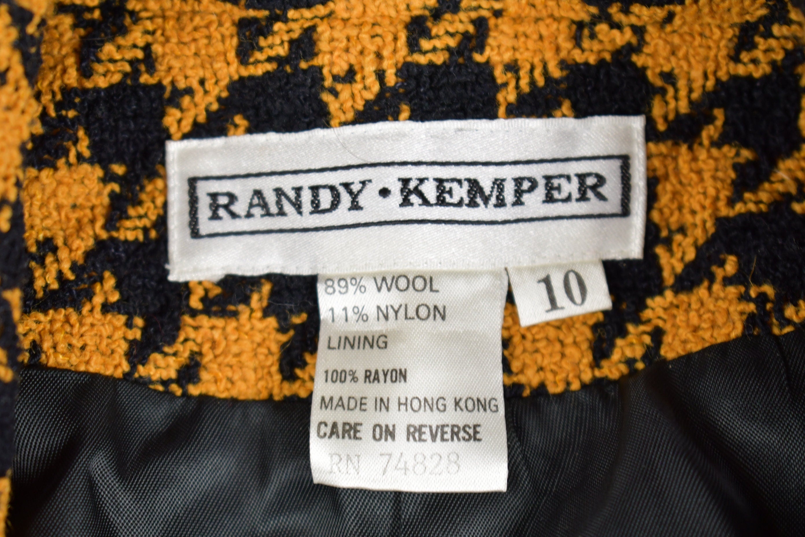 Vintage 1980s Randy Kemper Houndstooth Wool Blazer