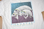 Vintage 1990s Sea Manatee Protect Our Oceans Single Stitch Graphic T-Shirt Made In USA