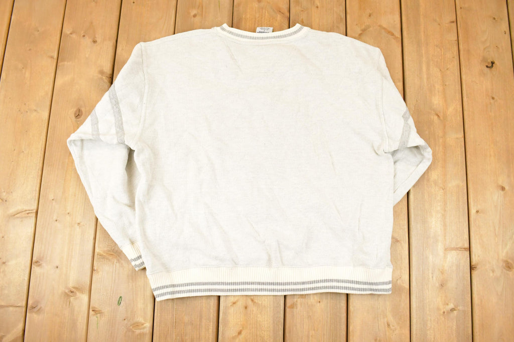 Vintage 1990s Notre Dame Embroidered University V Neck Sweatshirt Men's L