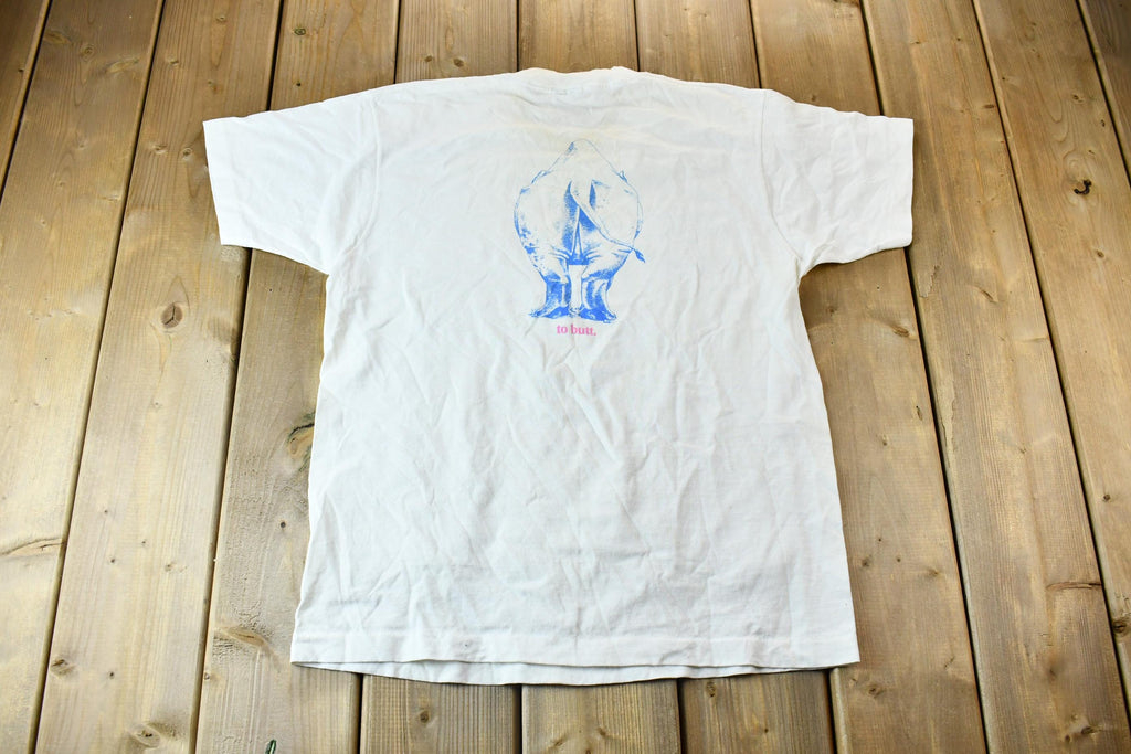 Vintage 1990s Zebco Rhino Fishing Rod Single Stitch Graphic Rhino T-Shirt