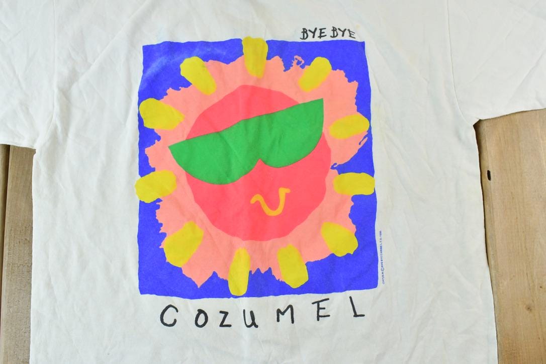 Vintage 1990s Bye Bye Cozumel Souvenir T-Shirt