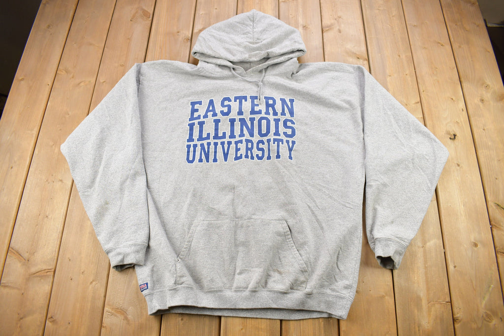 Vintage 1990s Eastern Illinois University Collegiate Hoodie  Heavyweight  NCAA Sweatshirt  Sportswear  Americana  Made In USA
