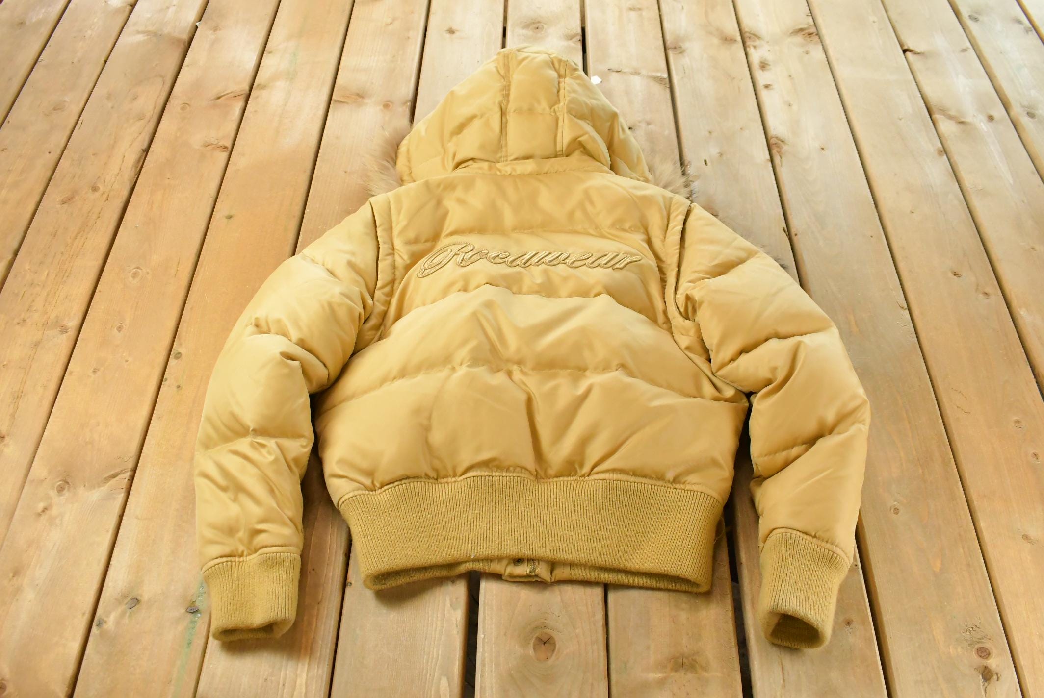 Vintage Y2K Rocawear Faux Fur Hooded Puffer Jacket Women's L